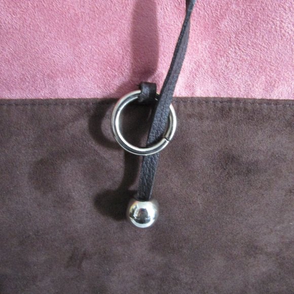 Estee Lauder Faux Suede Pink and Brown Tote Bag - Picture 2 of 15